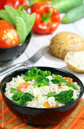 Barley with vegetables