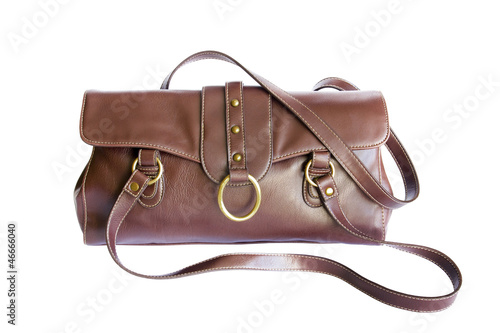 Brown leather bag isolated on white (with clipping path)