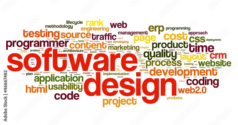 Obraz premium Software design concept in tag cloud
