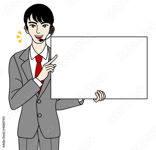Male operator with Whiteboard -speak-