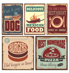 Wandcirkels Vintage Poster Retro blikken borden nostalgische wanddecoratie collage  © lukeruk