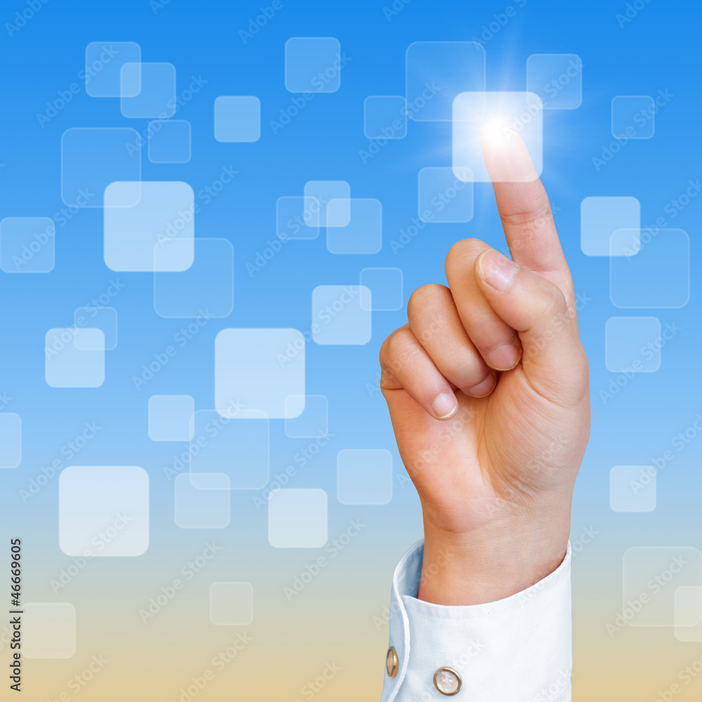 Touch screen and hand Touch screen and hand