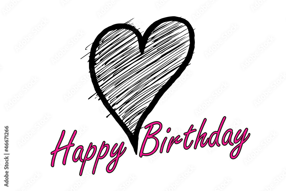 Happy Birthday…Herz Stock Illustration | Adobe Stock
