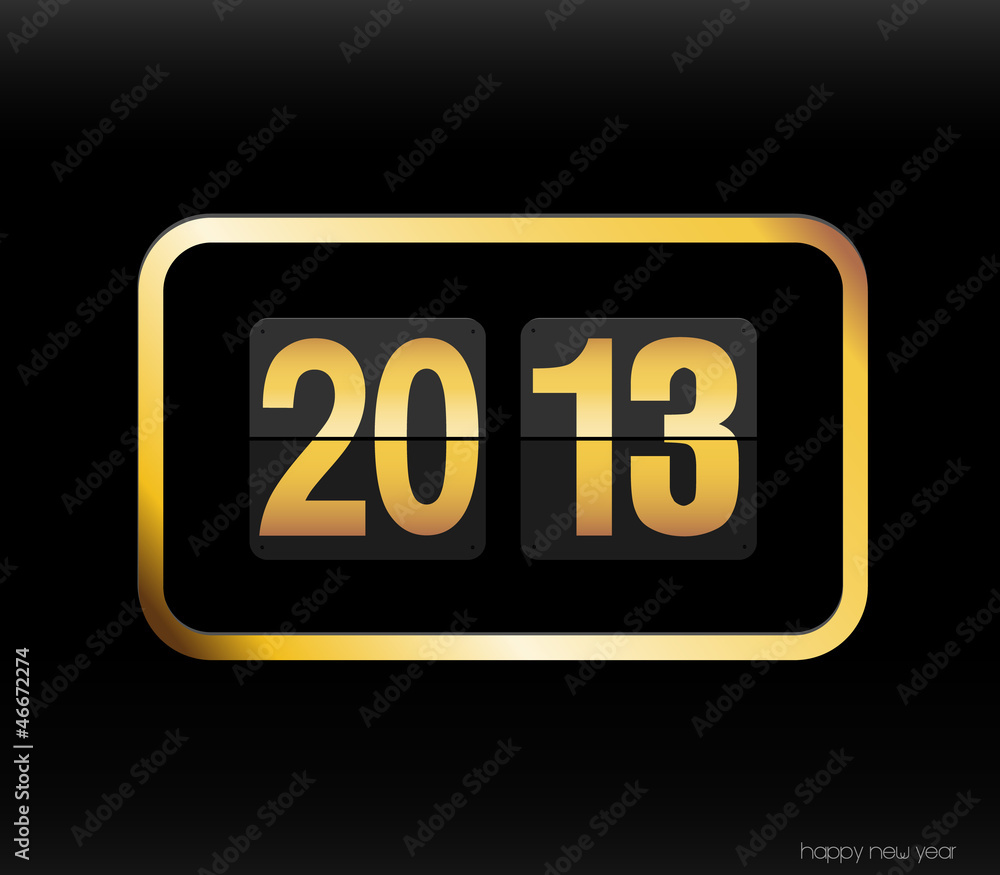 Flip clock with 2013 year. Flip clock with 2013 year.