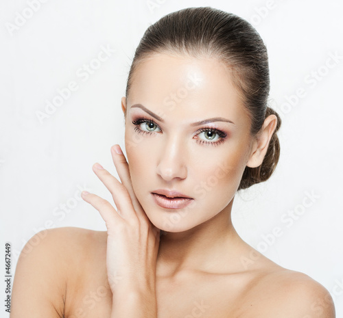 Wallpaper Mural woman with beauty face and clean face skin , glamour makeup Torontodigital.ca