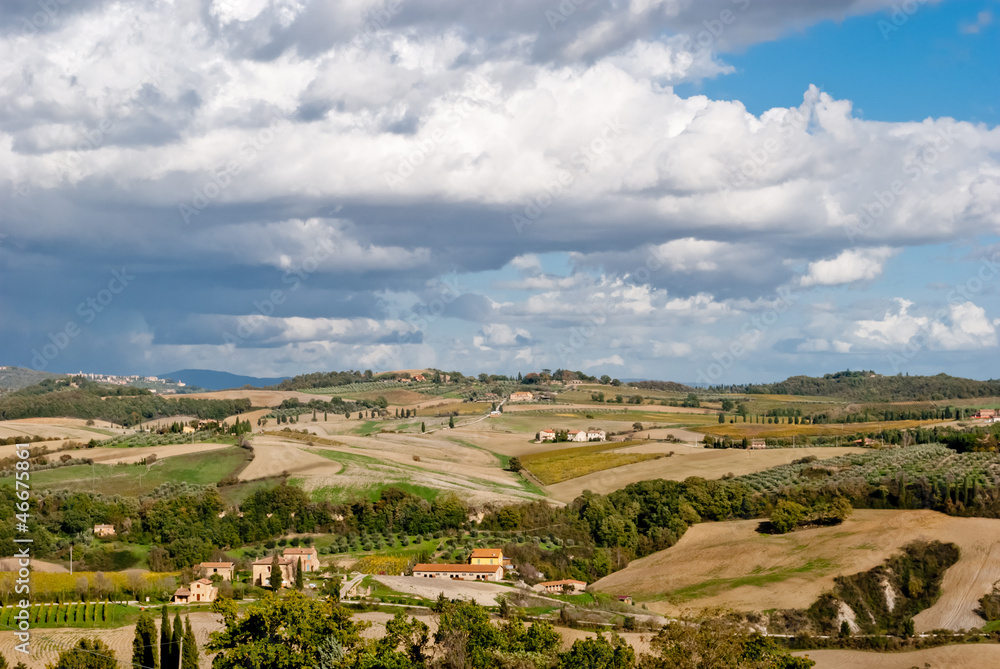 Panorama from Pienza, Tuscany, Italy