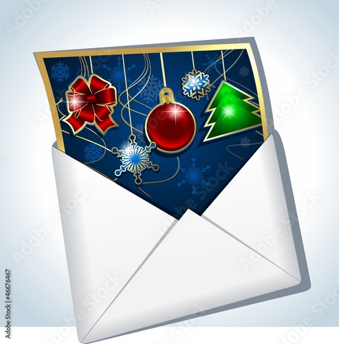 letter with a postcard