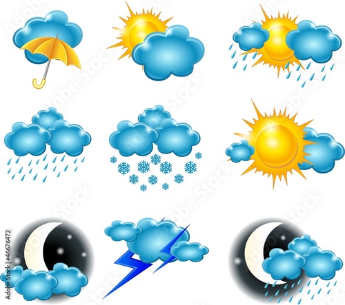 Weather icon, sun clouds cloud