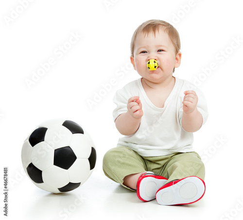 adorable baby football play...