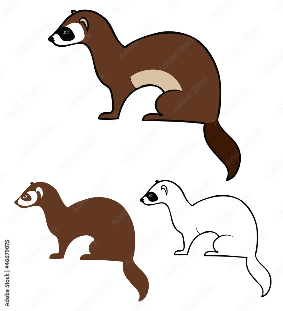 Drawn Ferret Black Footed Ferret - Black Footed Ferret Cartoon - Free  Transparent PNG Clipart Images Download