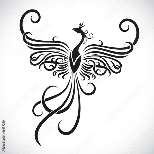 Tribal phoenix tattoo