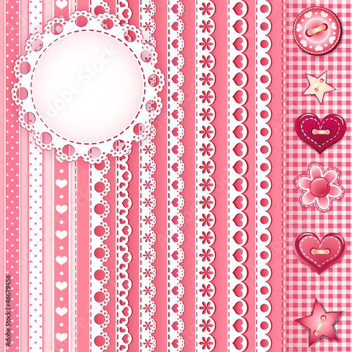Collection design elements for scrapbook.