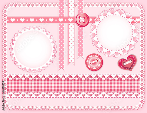 Collection design elements for scrapbook.