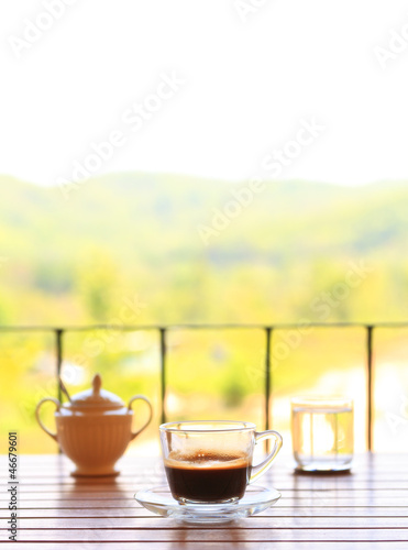 Coffee set in terrace