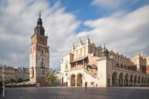 Krakow main square with the Tower and the Sukiennice photo