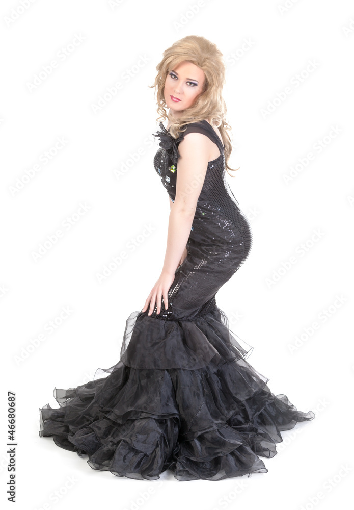 Portrait of drag queen. Man dressed as Woman Portrait of drag queen. Man dressed as Woman