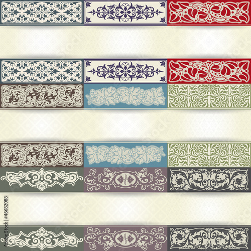 Set of vintage background