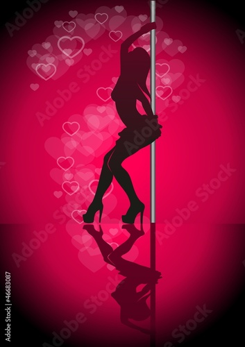 Silhouette of a pole dancer