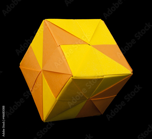 Paper cubes folded origami style.