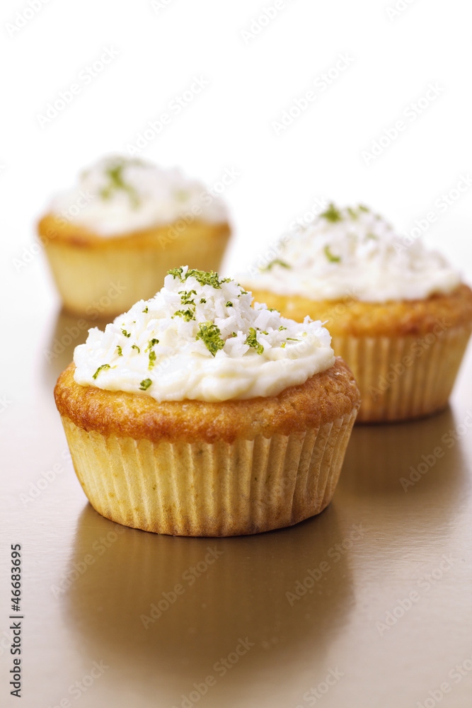 Cupcakes with coconut and lime frosting Cupcakes with coconut and lime frosting