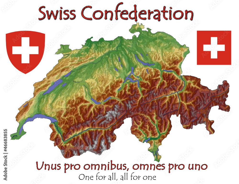 Switzerland Europe national emblem map symbol motto Stock-Vektorgrafik |  Adobe Stock