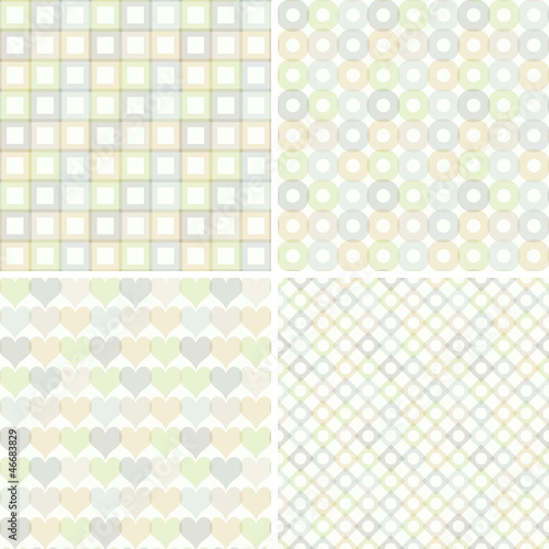 Set of seamless pattern with geometric shapes