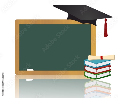 blackboard and books - graduation