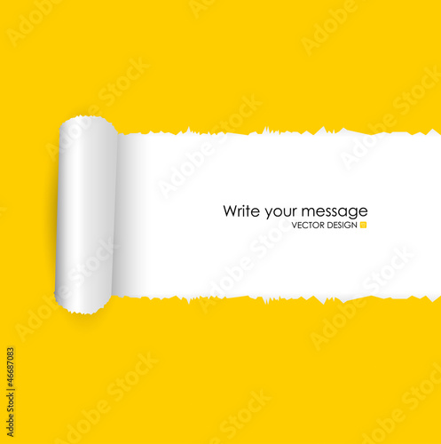 Torn paper with space for text. Vector illustration.