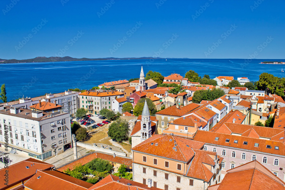 Colorful city of Zadar rooftops & towers