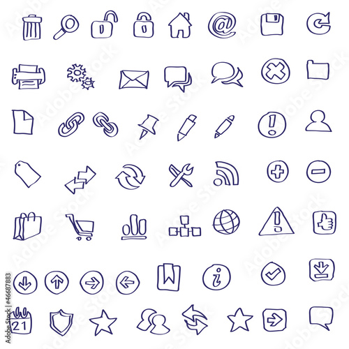 Vector Web icon doodles