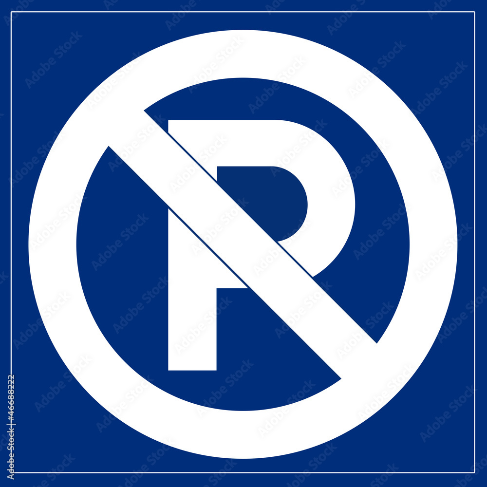 Schild blau - kein Parkplatz Stock Illustration