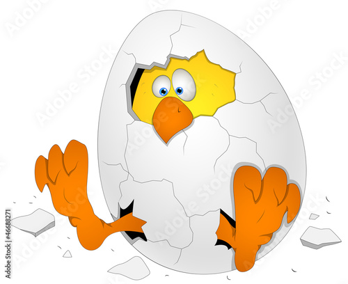 Easter Egg with Chicken - Cartoon Character