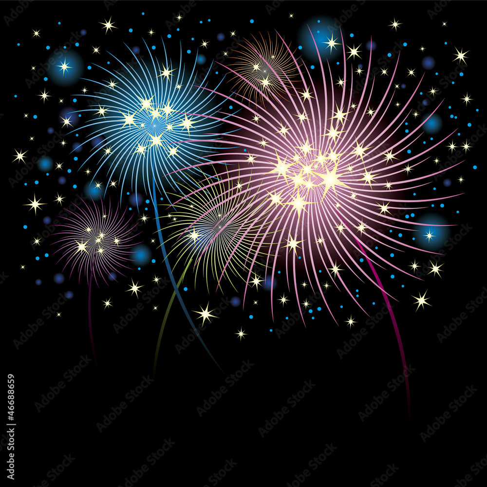 Fototapeta premium Fireworks background