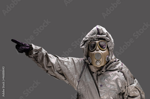 Man in a protective suit