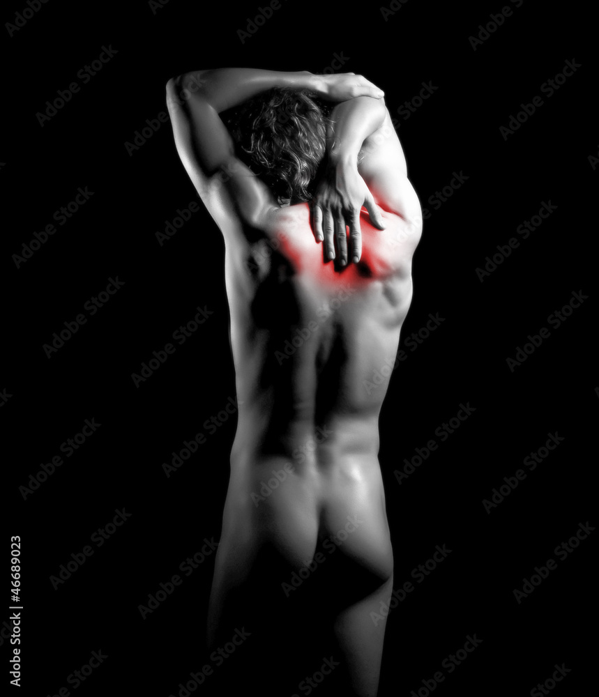 Naklejka premium young man with back pain