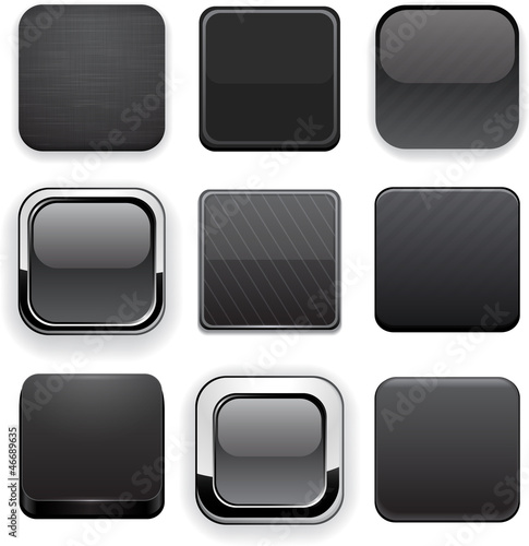 Black high-detailed modern web buttons.