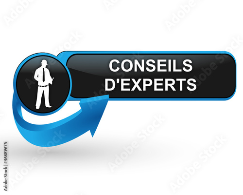 conseils d'experts sur bouton web design bleu