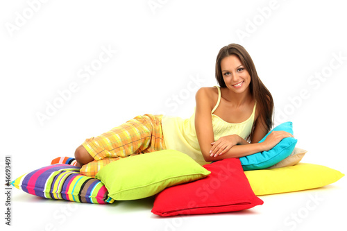 beautiful young girl with p...