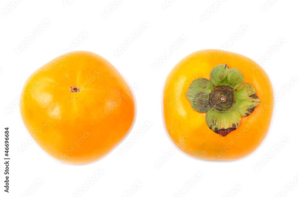 甘柿の実の上と下