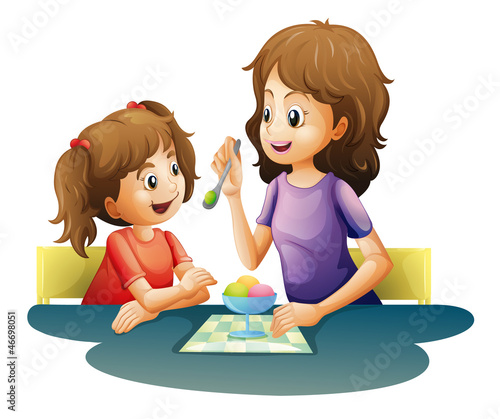 mom and kid