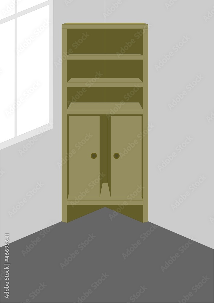 Corner cabinet. Corner cabinet.