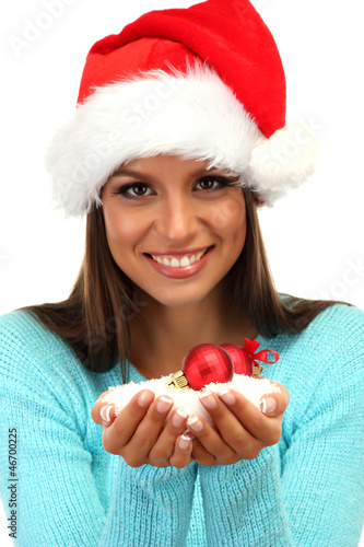 beautiful young woman holdi...