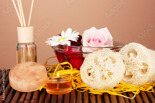 Obraz na płótnie Loofah on color background