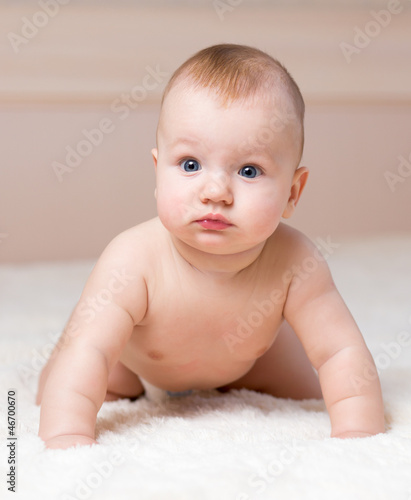 cute crawling baby boy