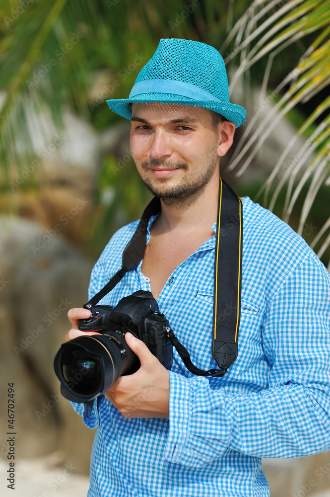 Obraz premium Man with camera