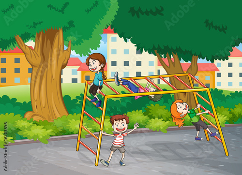 kids and monkey bar