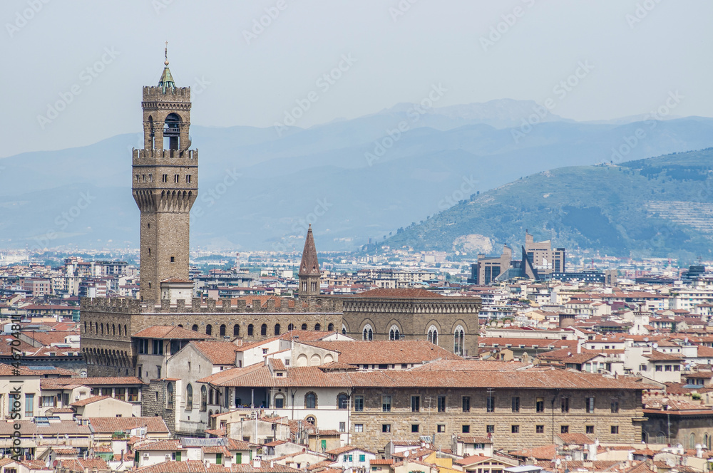 The Palazzo Vecchio, the town hall of Florence, Italy.