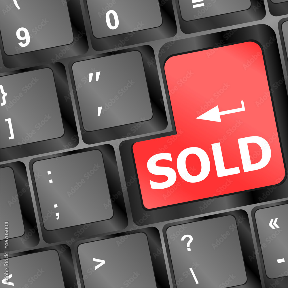 Wording sold on computer keyboard, business concept Wording sold on computer keyboard, business concept
