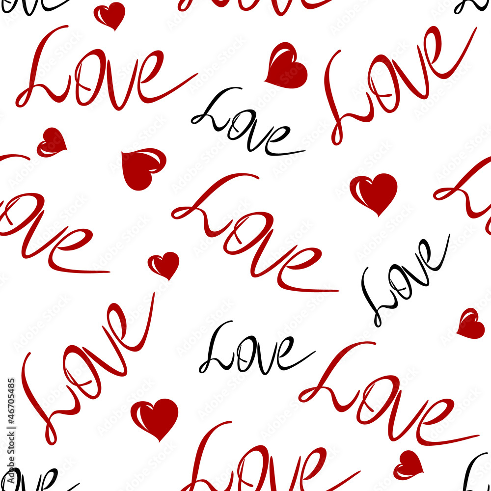 Valentine s Day background with the words love and hearts Valentine s Day background with the words love and hearts