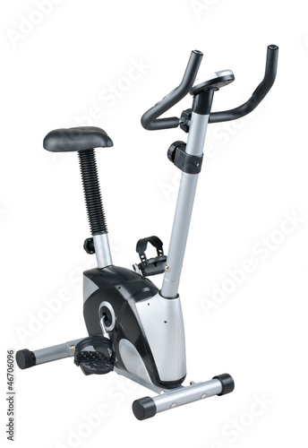 Bicycle exercise machine for use in fitness gym or home.